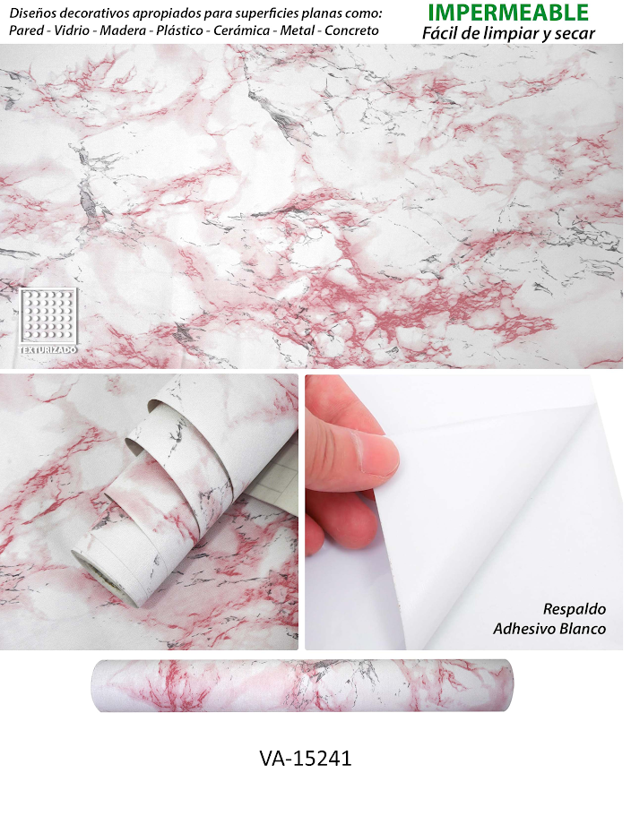 papel vinlo marmol rosa va-15241